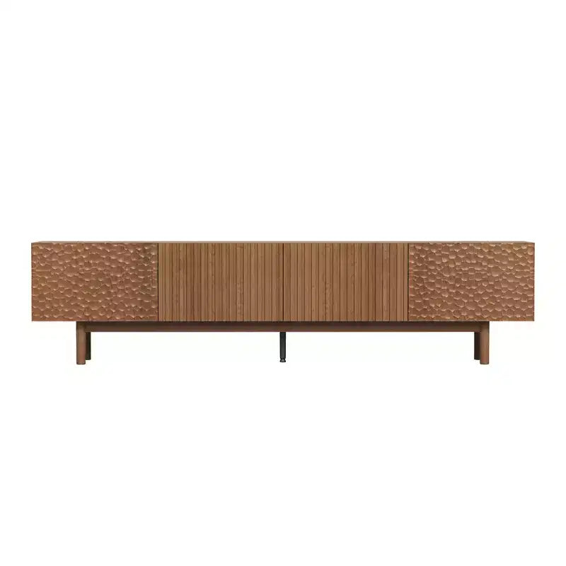 Meuble TV et console média Mid-Century Modern 220 cm et centres de divertissement avec grand espace de rangement
