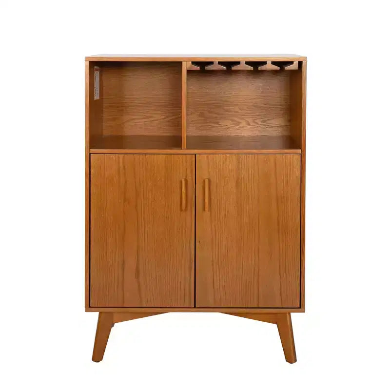 Bahut/Buffet Moderne Mi-Century à Rainures avec Rangement Ajustable, Meuble de Rangement en Bois Massif pour Cuisine/Salle à Manger/Salon