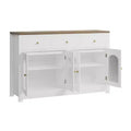 CuisinSmart Large Buffet Sideboard Cabinet with 4 Doors & 3 Drawers, Kitchen Cabinet Display Cabinet with Adjustable Shelf, Wine Buffet Cabinet