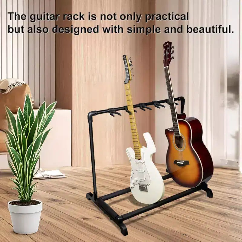 Support de Guitares Multiples Pliable, Support de Guitares Portable, Présentoir de Guitares pour Guitare et Basse (5 Supports/7 Supports)