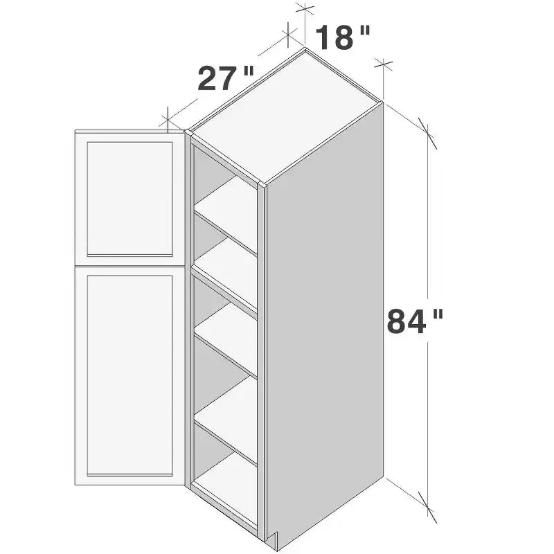 Meuble haut de cuisine, 18 po l. x 27 po P x 84 po H