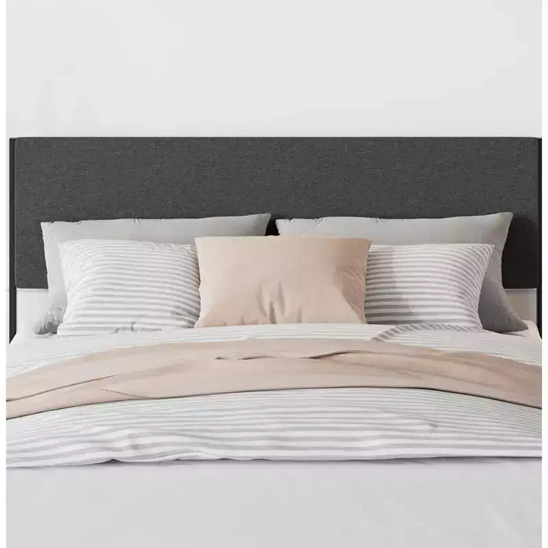 Lit rembourré avec tiroirs de rangement, lit plateforme avec tête de lit et espace de rangement sous le lit