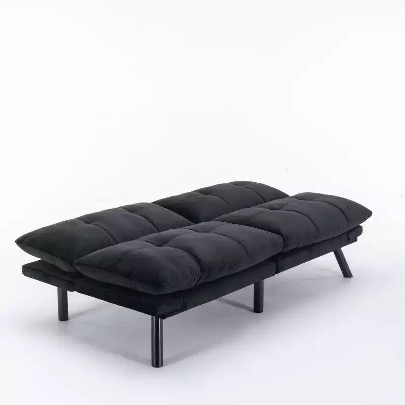Canapé-Lit Pliant Convertible Moderne Confortable pour Salon Chambre Petit Espace Noir