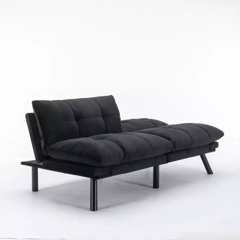 Canapé-Lit Pliant Convertible Moderne Confortable pour Salon Chambre Petit Espace Noir