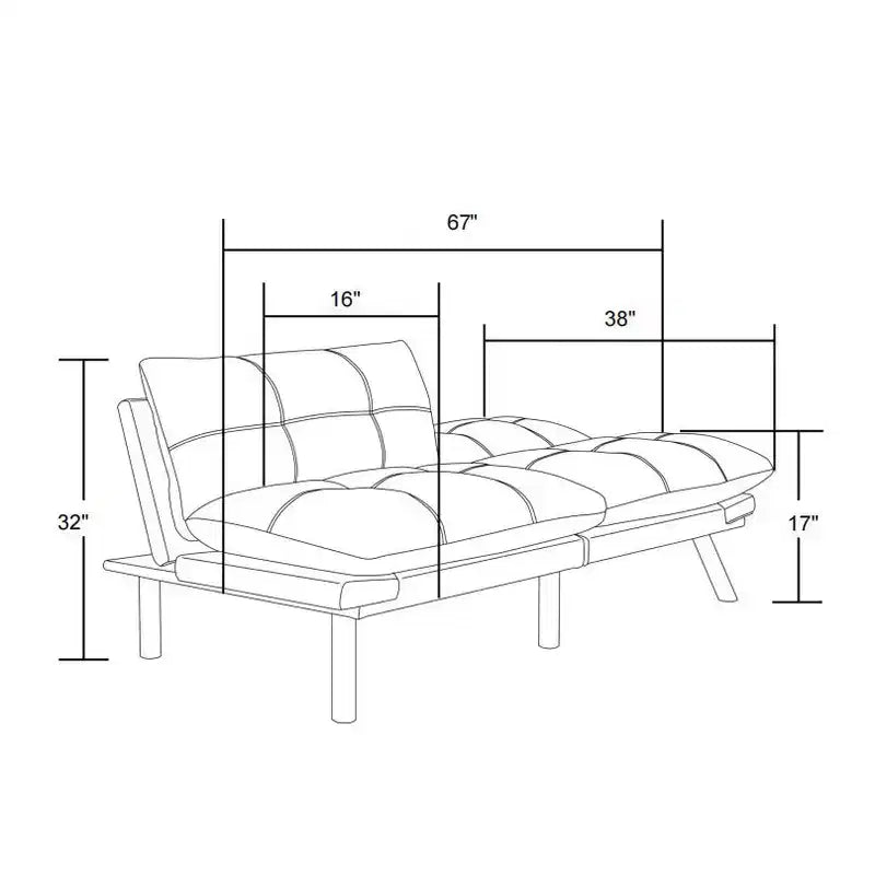 Canapé-Lit Pliant Convertible Moderne Confortable pour Salon Chambre Petit Espace Noir