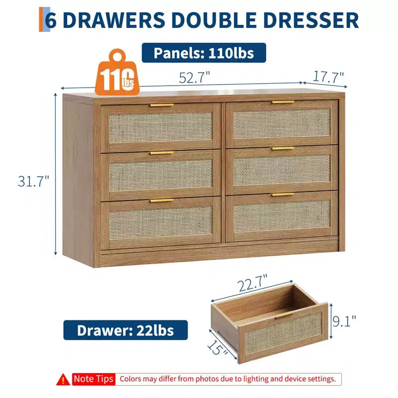 Commode en bois avec poignées dorées, meuble de rangement moderne avec tiroirs coulissants, meuble TV de style ferme pour salon, chambre, entrée