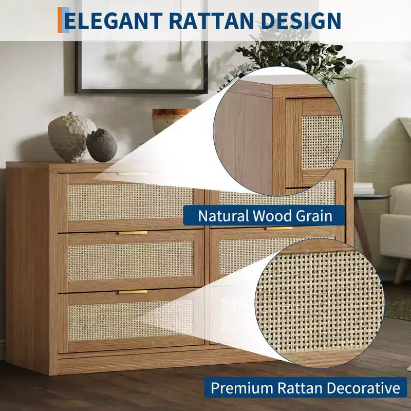 Commode en bois avec poignées dorées, meuble de rangement moderne avec tiroirs coulissants, meuble TV de style ferme pour salon, chambre, entrée