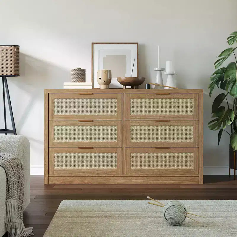 Commode en bois avec poignées dorées, meuble de rangement moderne avec tiroirs coulissants, meuble TV de style ferme pour salon, chambre, entrée