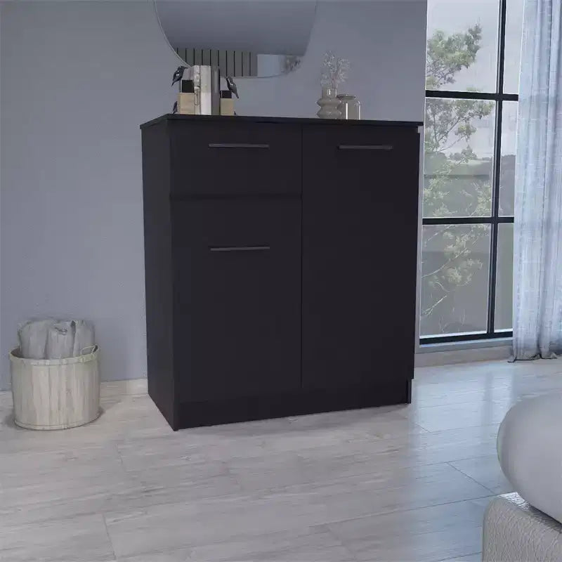 Buffet de Rangement avec Tiroir et 2 Portes, Buffet Moderne avec Rangement, Meuble de Rangement d'Appoint