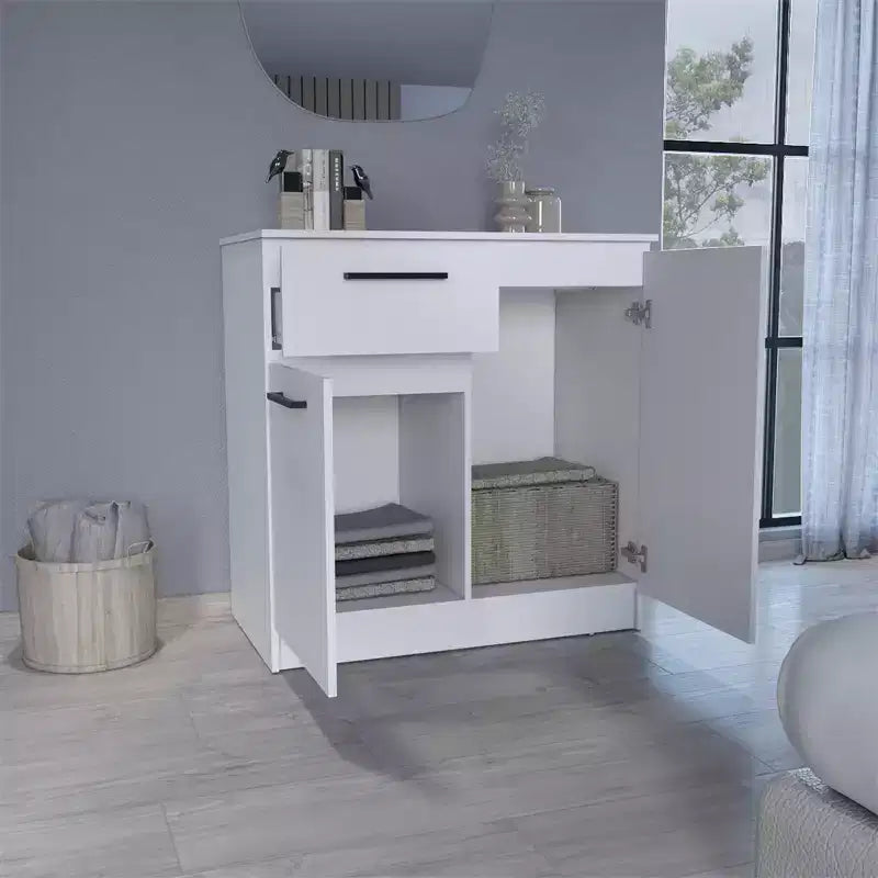 Buffet de Rangement avec Tiroir et 2 Portes, Buffet Moderne avec Rangement, Meuble de Rangement d'Appoint