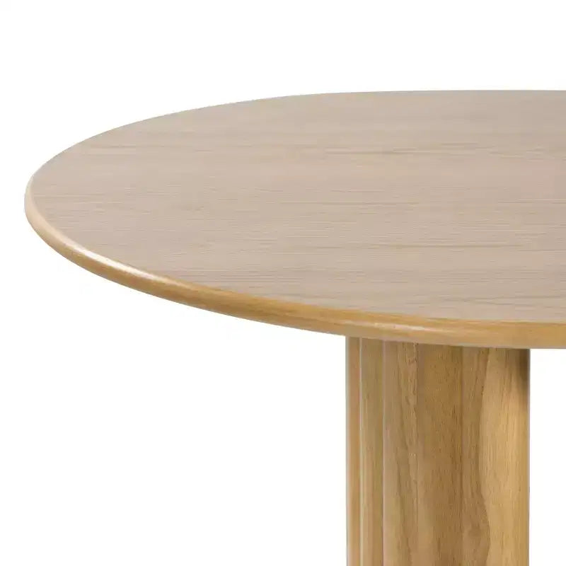 Table à manger ovale 79 po pour 6-8 personnes avec plateau à bord arqué et base à rayures, table de cuisine de ferme moderne pour salon et salle à manger, naturel