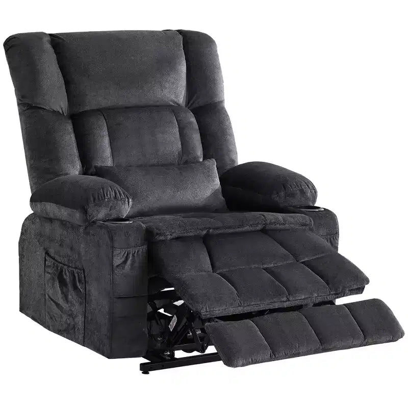 Fauteuil inclinable électrique en tissu avec massage et port USB