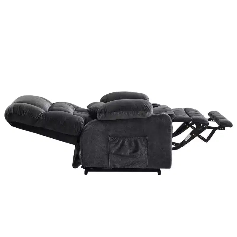 Fauteuil inclinable électrique en tissu avec massage et port USB