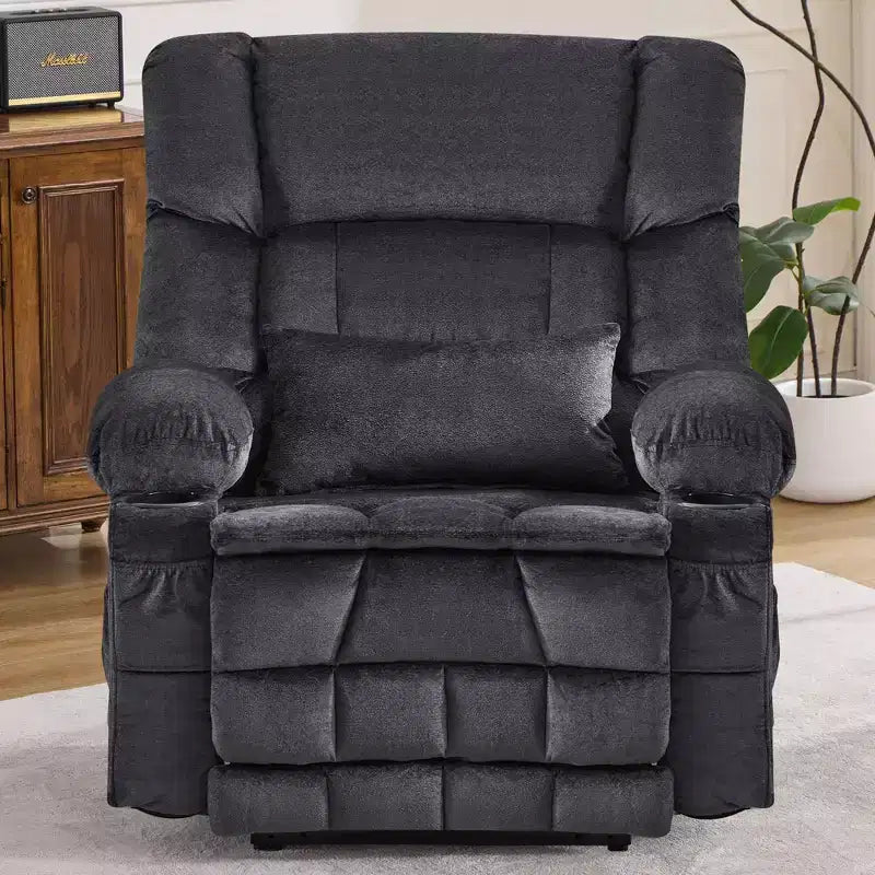 Fauteuil inclinable électrique en tissu avec massage et port USB