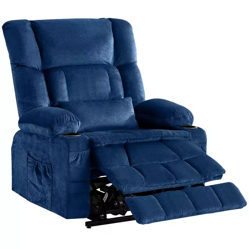 Fauteuil inclinable électrique en tissu avec massage et port USB