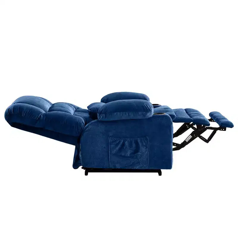 Fauteuil inclinable électrique en tissu avec massage et port USB