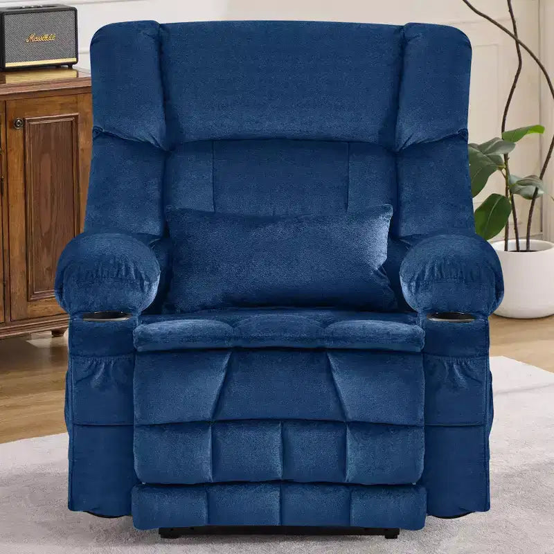 Fauteuil inclinable électrique en tissu avec massage et port USB