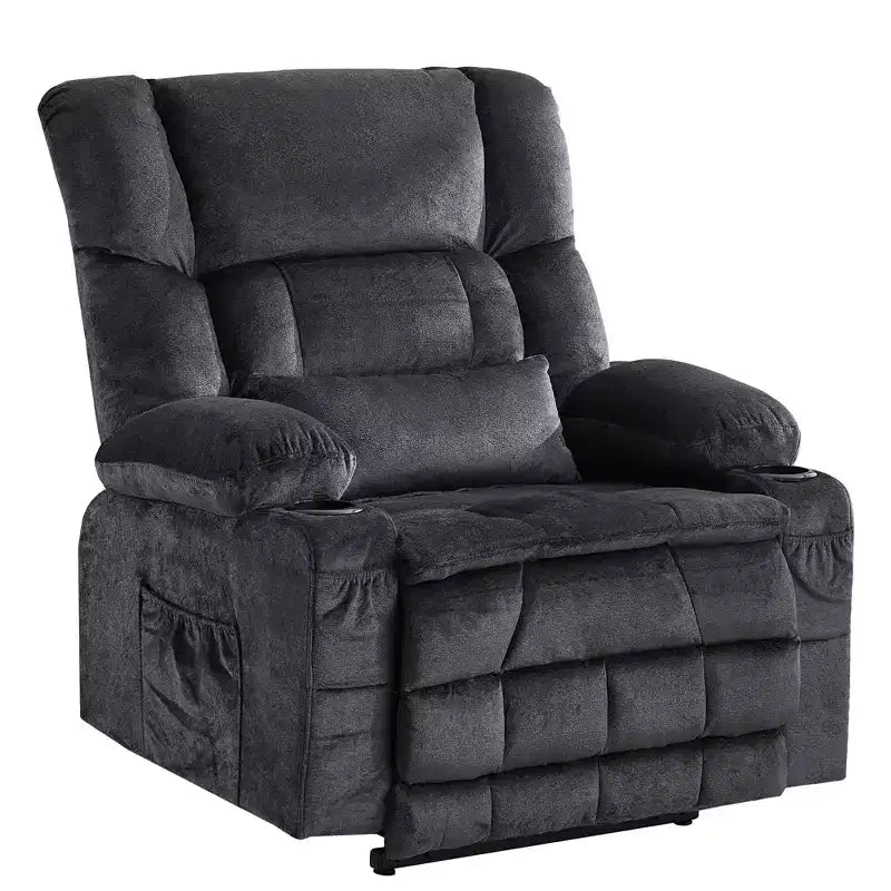 Fauteuil inclinable électrique en tissu avec massage et port USB