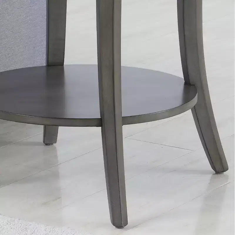 Élégante table d'appoint ronde avec pieds arqués, table d'appoint avec étagère de rangement et plateau épais, petite table pour salon, chambre à coucher
