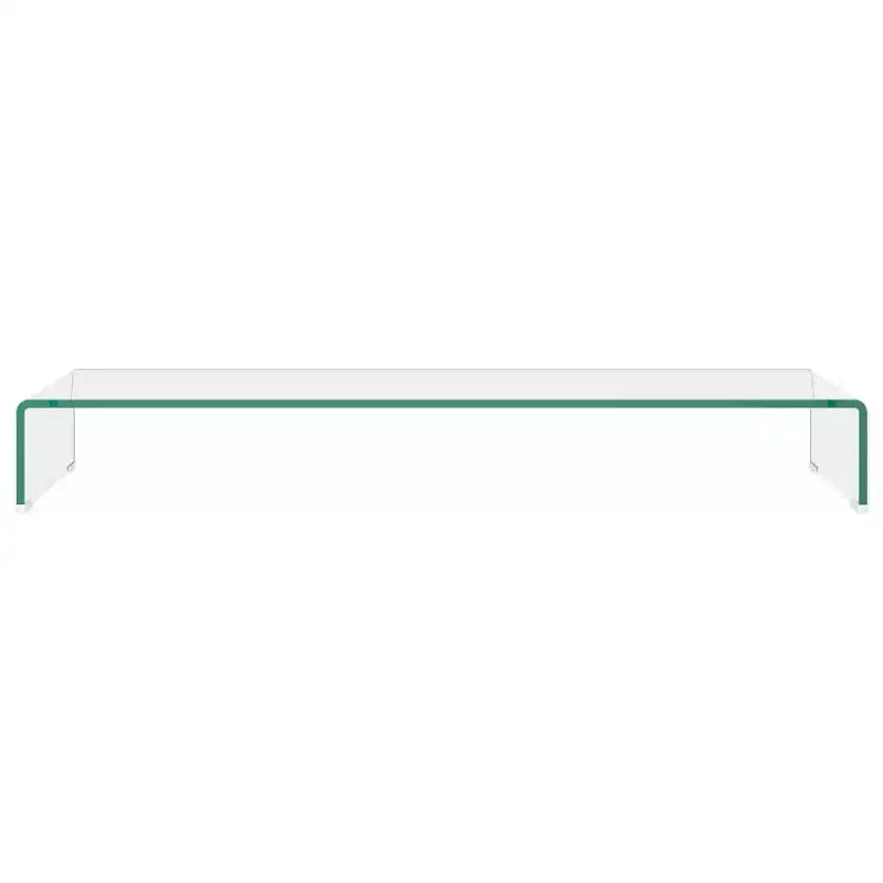 Meuble TV en verre trempé – Rehausseur d'écran moderne pour appareils multimédia, Console TV épurée avec rangement, Transparent