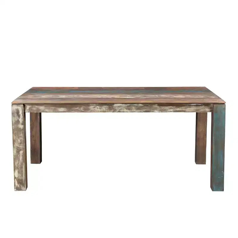 Table à manger en vieux bois de récupération de 152 cm