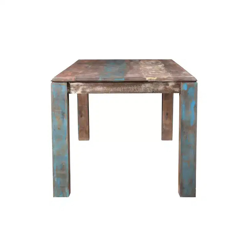 Table à manger en vieux bois de récupération de 152 cm
