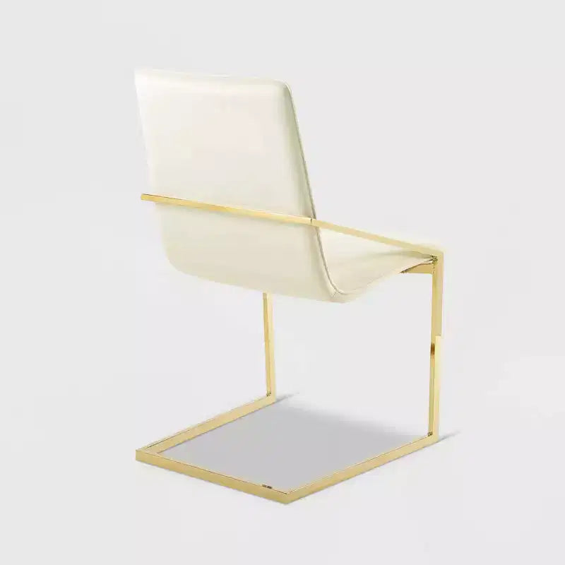 Fauteuil de salle à manger en velours Or/Ivoire