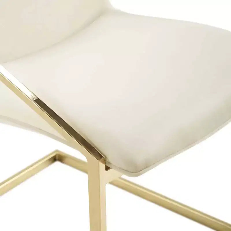 Fauteuil de salle à manger en velours Or/Ivoire