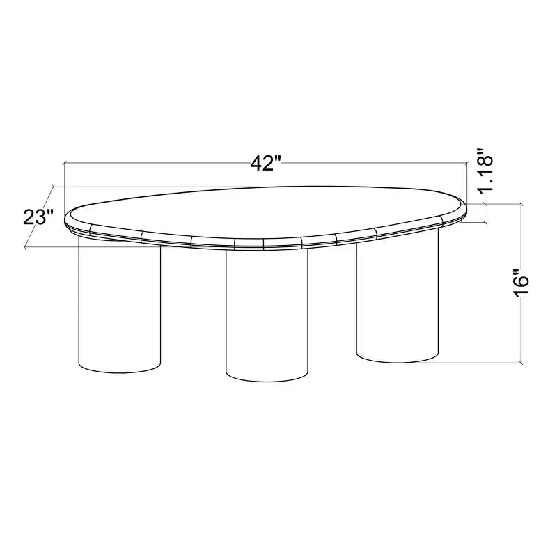 Table basse organique 15,98" en bois naturel