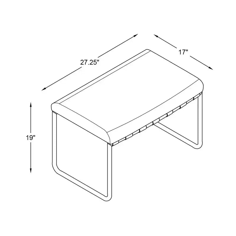 Pouf moderne avec structure chromée