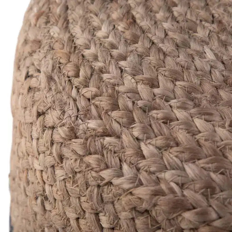 Pouf rond contemporain Rose/Naturel