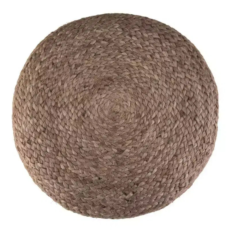 Pouf rond contemporain Rose/Naturel