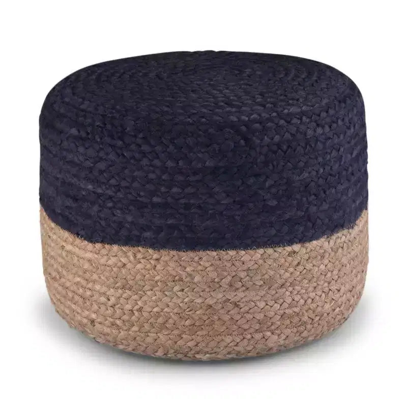 Pouf rond contemporain Rose/Naturel