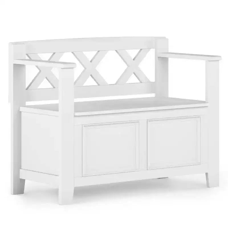 Banc de rangement d'entrée en bois massif Halifax 36