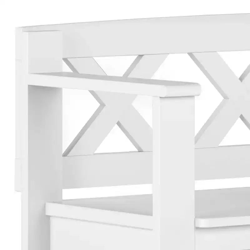 Banc de rangement d'entrée en bois massif Halifax 36