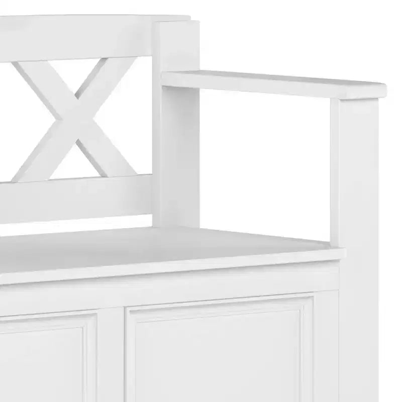 Banc de rangement d'entrée en bois massif Halifax 36