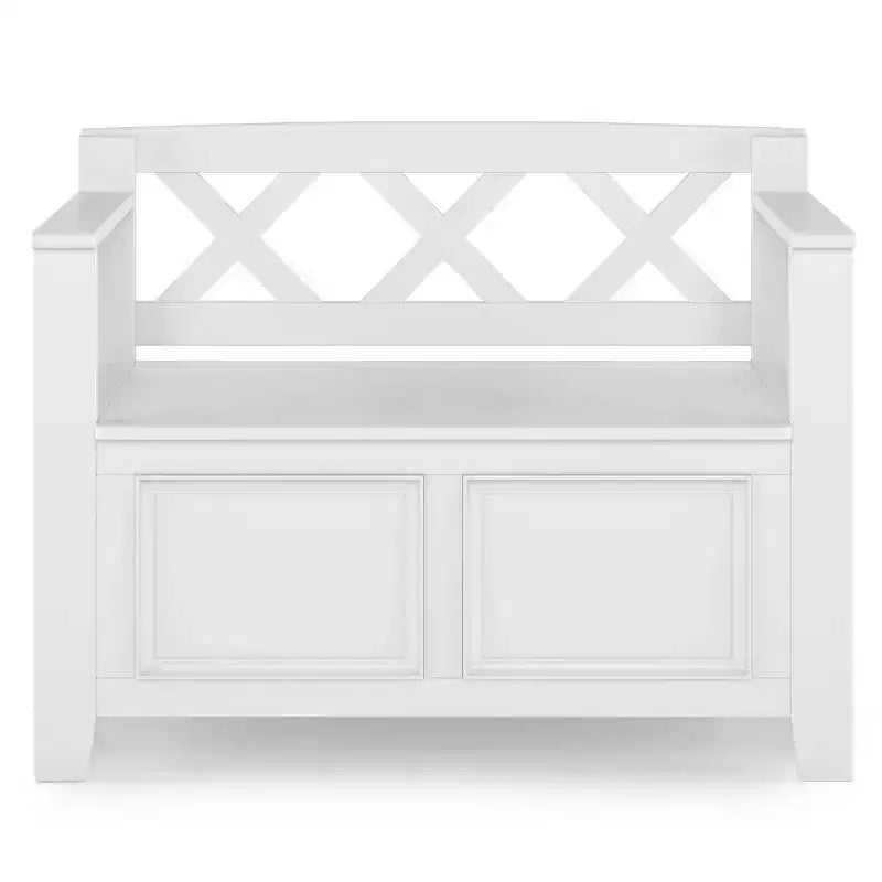 Banc de rangement d'entrée en bois massif Halifax 36