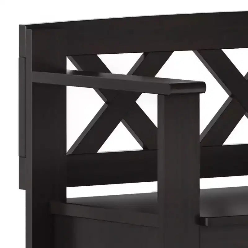 Banc de rangement d'entrée en bois massif Halifax 36