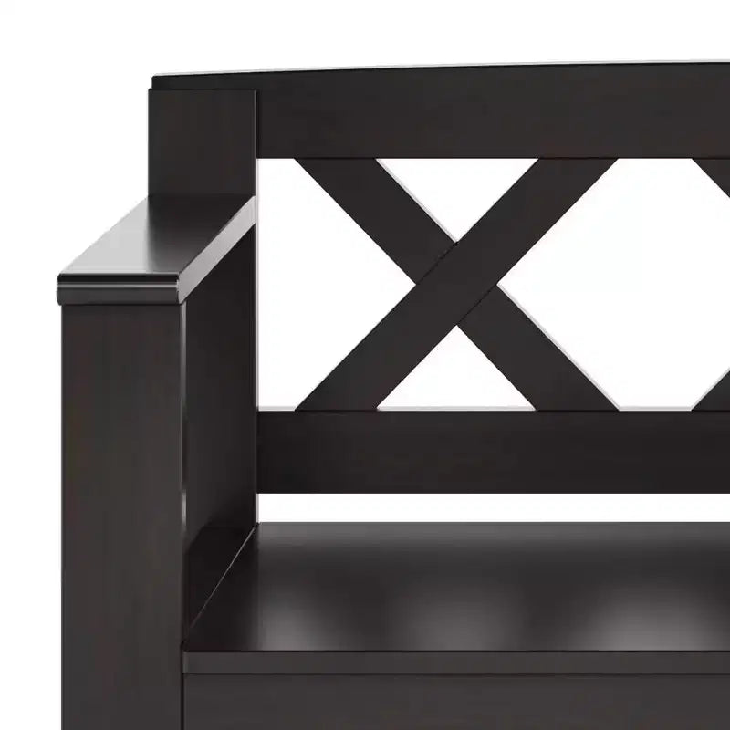 Banc de rangement d'entrée en bois massif Halifax 36